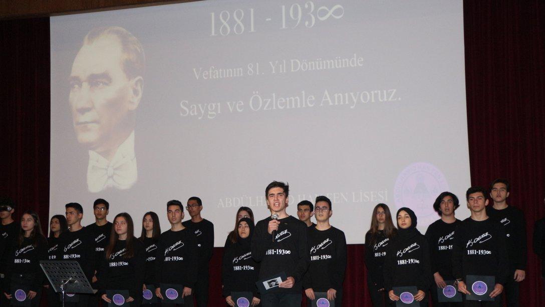 10 Kasım Atatürk'ü Anma Programı İlimizde Düzenlenen Törenlerle Gerçekleştirildi