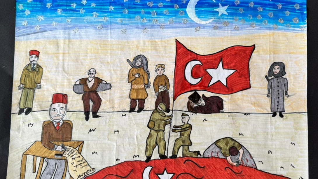 İstiklâl Marşı Resim Yarışmasında Ihlara Atatürk İlkokulu Öğrencimiz Zümra YILMAZ Türkiye 3.'sü Oldu