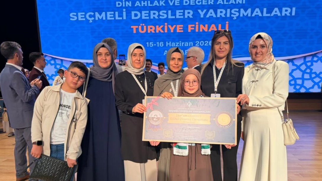 Kur'an-ı Kerim'i Güzel Okuma Yarışması'nda Türkiye İkinciliği Gururu